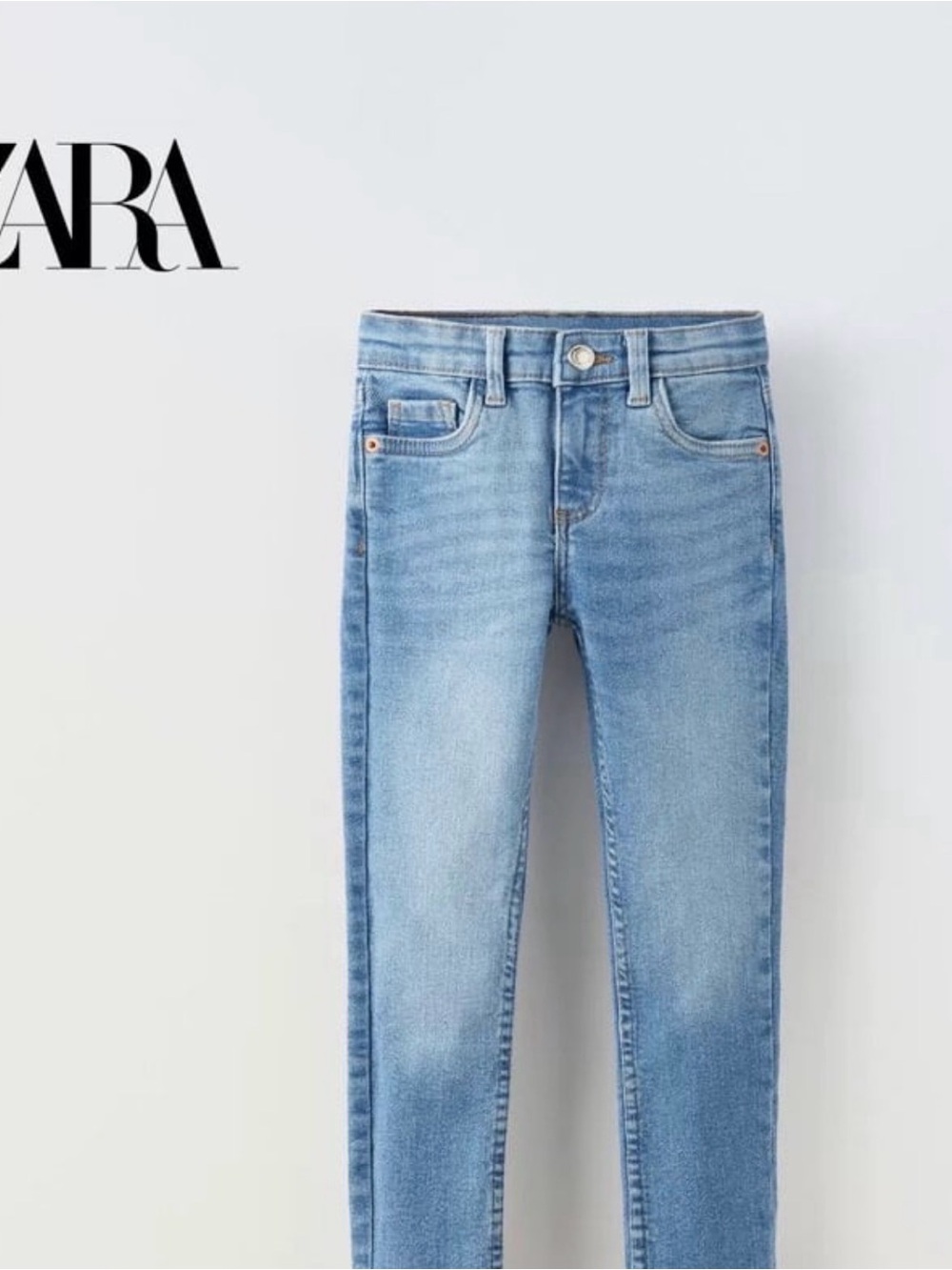 ZARA Kids Distressed Raw Hem Skinny Jeans 4-5yr